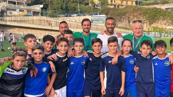 Ex Sampdoria Quagliarella incontra ragazzi della Virtus Junior Stabia