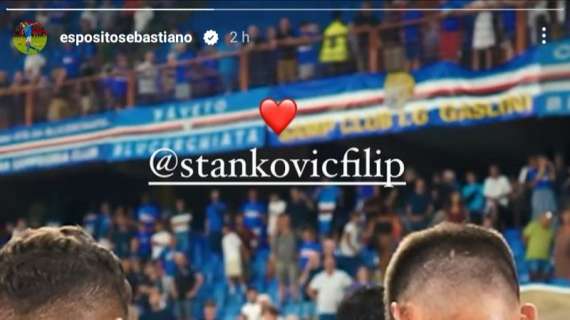 Social Sampdoria, l'incoraggiamento di Esposito all'amico Stankovic