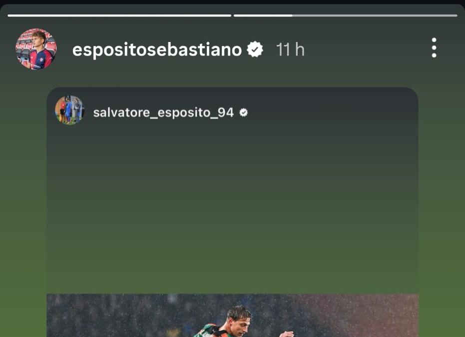 Sampdoria, Salvatore Esposito riceve i complimenti di Sebastiano: "Che onore fare il capitano lì"