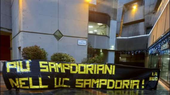 Lanna Presidente Sampdoria, striscione "Più Sampdoriani nell'U.C. Sampdoria!"