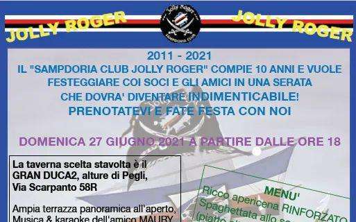 10 anni del Sampdoria Club Jolly Roger: festa il 27 giugno