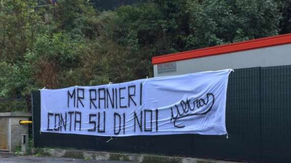 Striscione Ultras a Bogliasco: "Mr Ranieri conta su di noi"