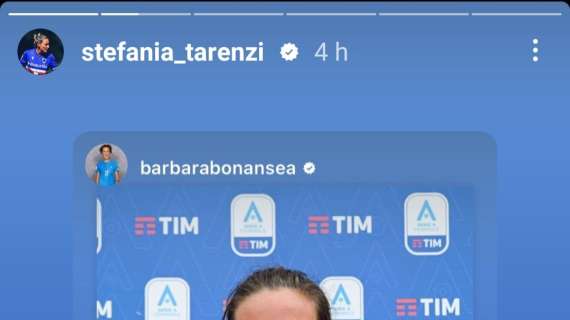 Sampdoria Women, i complimenti social di Bonansea a Tarenzi 