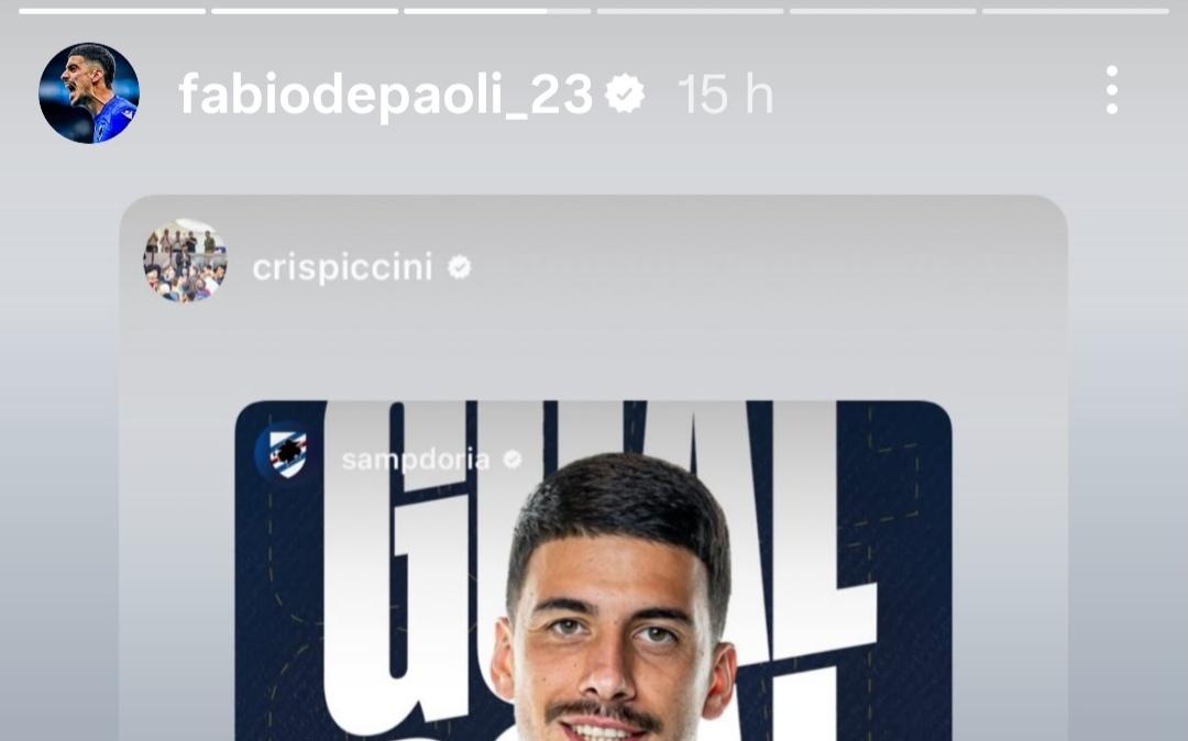Sampdoria social, Piccini a De Paoli: "Grande fratello mio"