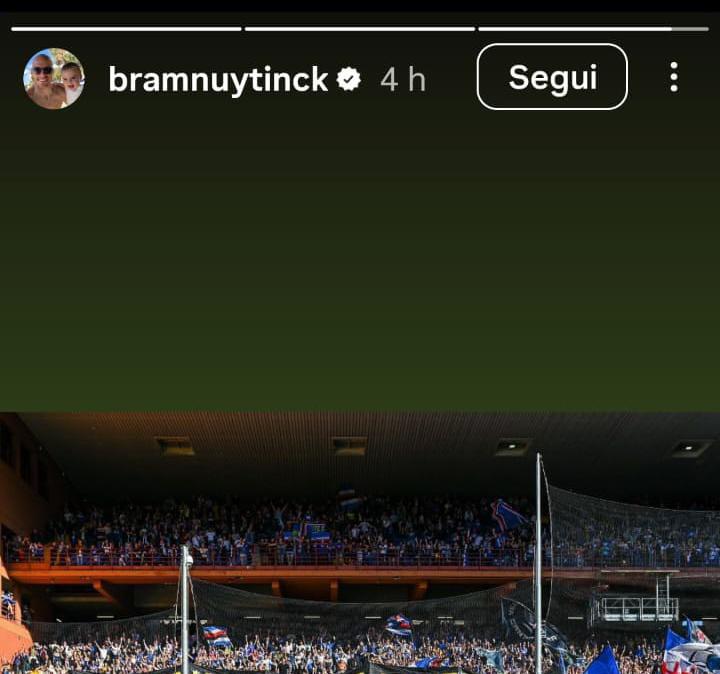 Ex Sampdoria Nuytinck: “Non vedo l’ora di rivedervi tutti”