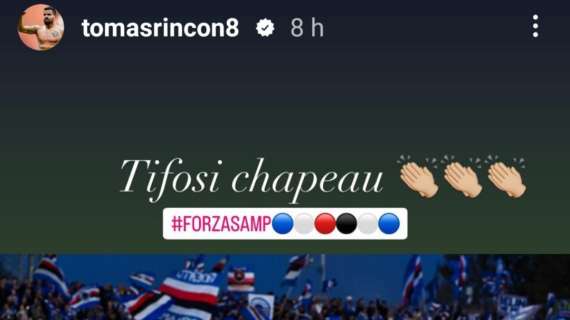 Sampdoria, il messaggio di Rincon: "Chapeau tifosi"