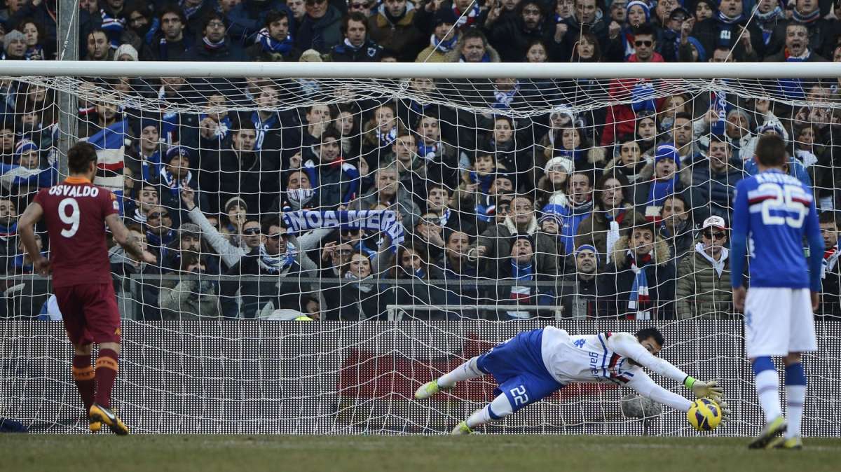 Photogallery Sampdoria - Roma: Romero neutralizza il rigore di Osvaldo