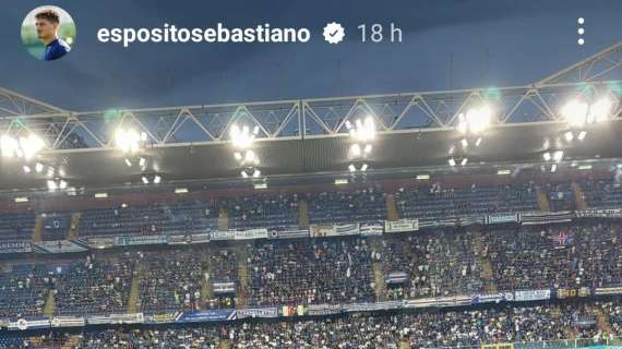 Sampdoria - Como, Seb. Esposito presente in tribuna al Ferraris