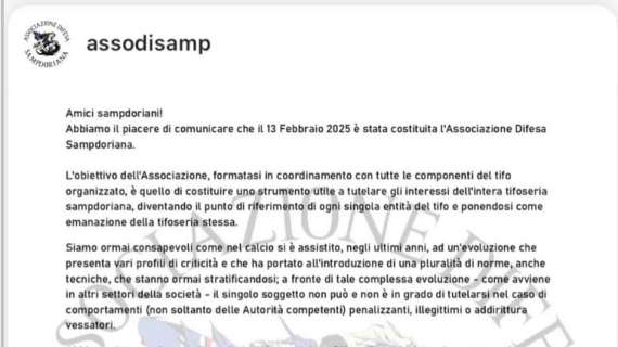 Nasce l'Associazione Difesa Sampdoriana, il post Federclubs