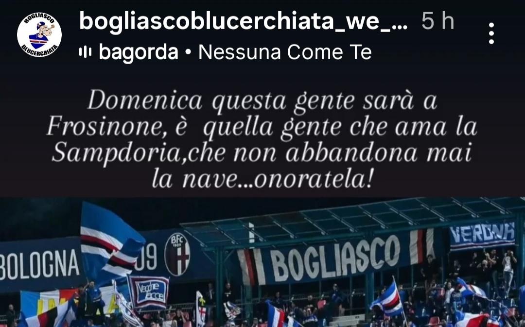Sampdoria Club Bogliasco Blucerchiata: "Onoratela!"