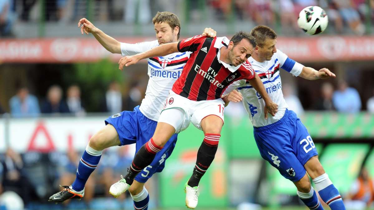 Photogallery Milan - Sampdoria: Gastaldello e Rossini sull'ex Pazzini