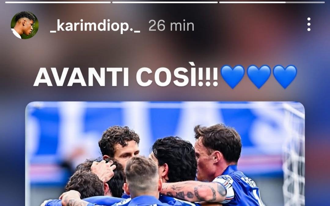 Social Sampdoria, l'entusiasmo di Diop dopo il successo con il Padova