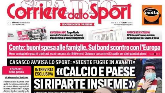 Prima pagina Corriere dello Sport: "La Juve taglia 90 milioni!"