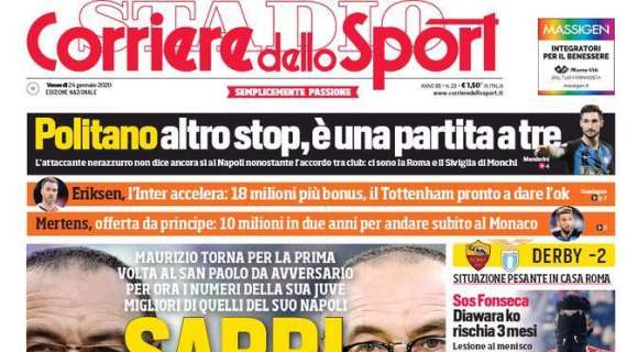Corriere dello Sport in prima pagina: "Sarri batte Sarri"