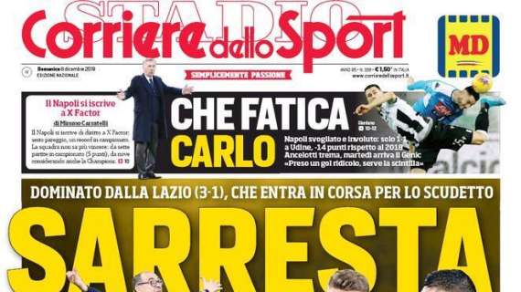 La prima pagina del Corriere dello Sport sul ko Juve: "Sarresta"