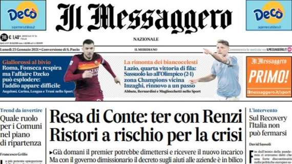 Il Messaggero: "Sassuolo ko all'Olimpico. Lazio tornata la squadra pre-lockdown"