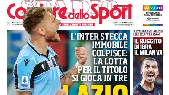 Corriere dello Sport prima pagina oggi: "Lazio da scudetto"