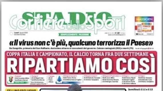 Corriere dello Sport: "Sassuolo, Carnevali: 'Ora riaprire gli stadi'"