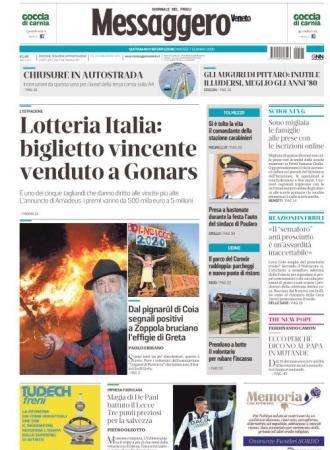 Messaggero Veneto: "Udinese, 3 punti d'oro. Domenica il Sassuolo"