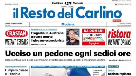 Il Resto del Carlino (ed. Modena): "Sassuolo, Boga pepita d'oro"