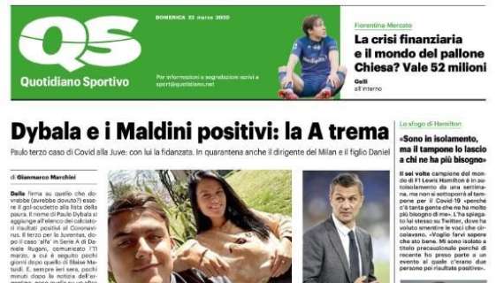 L'apertura di QS: "Dybala e i Maldini positivi: la A trema"