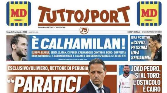 L'apertura di Tuttosport col rettore di Perugia: "Paratici mi ha parlato per 6 secondi"