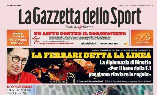 L'apertura de La Gazzetta dello Sport su Donnarumma: "Gigio, oh yes?"