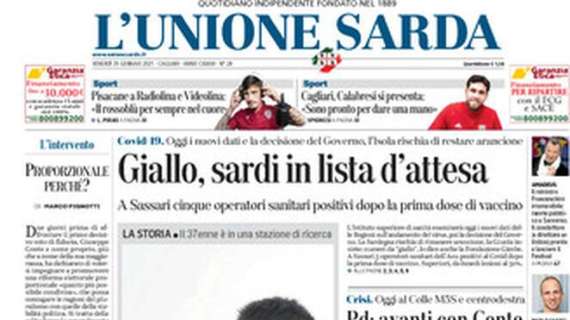 L'Unione Sarda: "Cagliari, Calabresi si presenta: 'Pronto per dare una mano'"