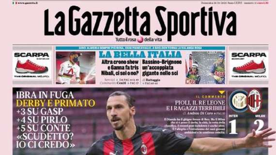 La Gazzetta dello Sport in apertura: "Milan pigliatutto"