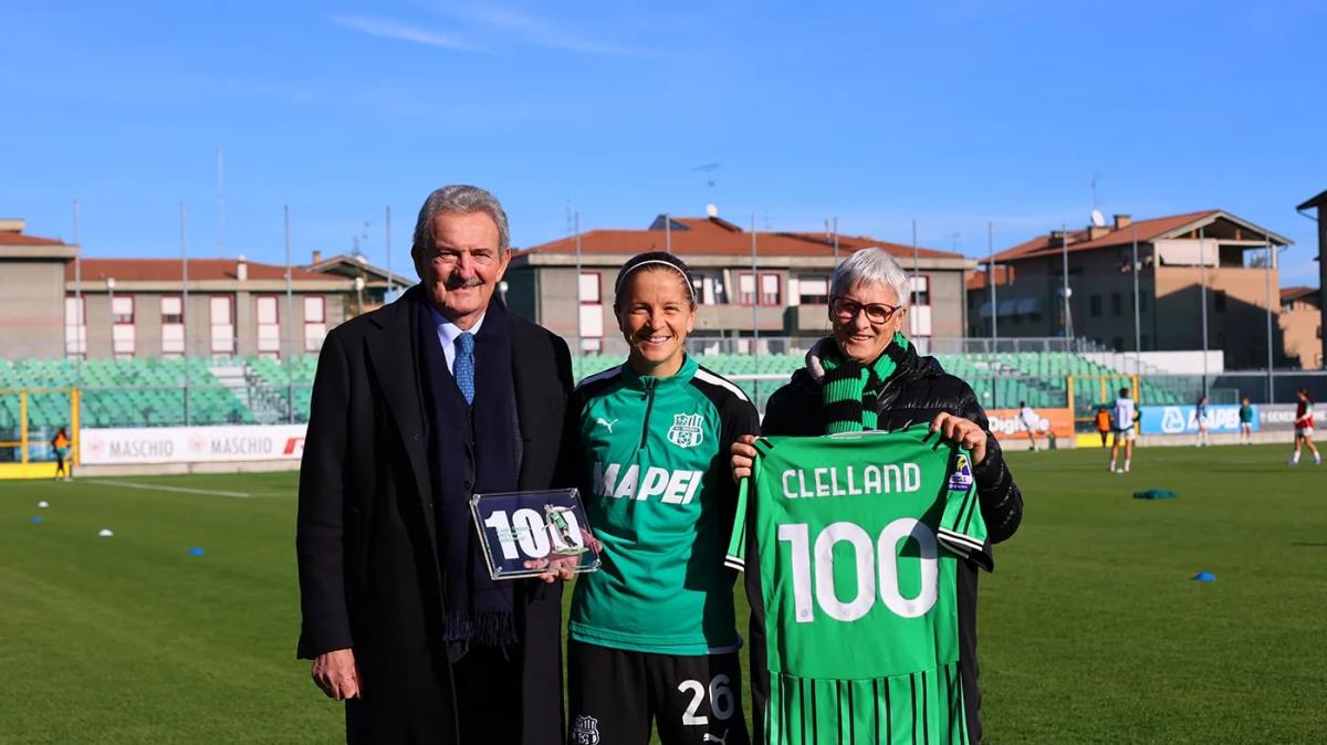Sassuolo Femminile, Clelland premiata per le 100 presenze con le neroverdi