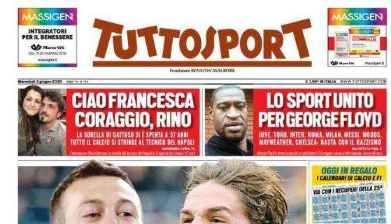 L'apertura di Tuttosport: "Juve-Roma, uomini d'oro"