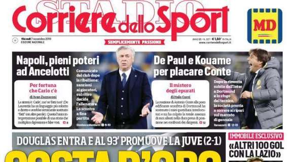 Corriere dello Sport in prima pagina: "Costa d'oro"