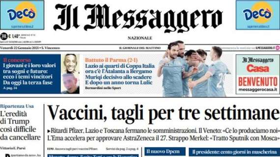 Il Messaggero: "Lazio ai quarti di Coppa Italia, Muriqi decisivo. Ora il Sassuolo"