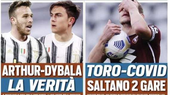 Rassegna stampa sportiva oggi: "Toro-Covid, salta la sfida col Sassuolo"