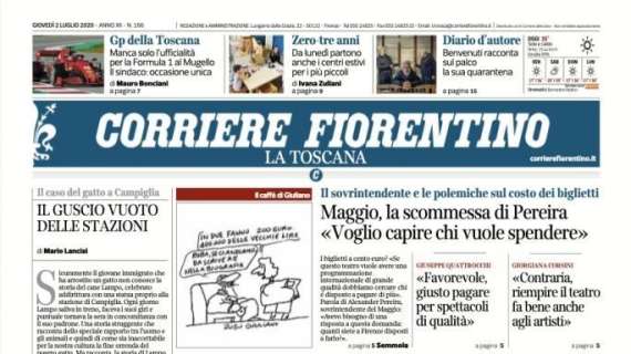 Corriere Fiorentino: "Crollo viola, che figuraccia al Franchi col Sassuolo"