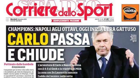 Corriere dello Sport: "Carlo passa e chiude. Antonio non passa più"