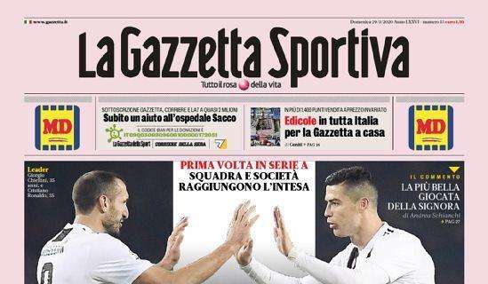 La Gazzetta dello Sport in apertura: "La Juve ci dà un taglio"