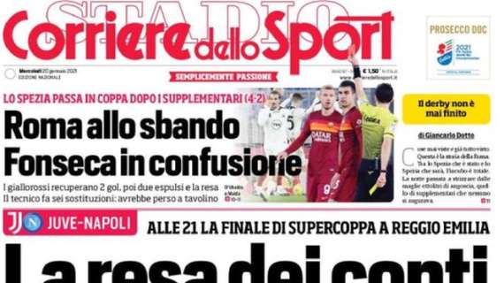 L'apertura del Corriere dello Sport su Juve-Napoli: "La resa dei conti"