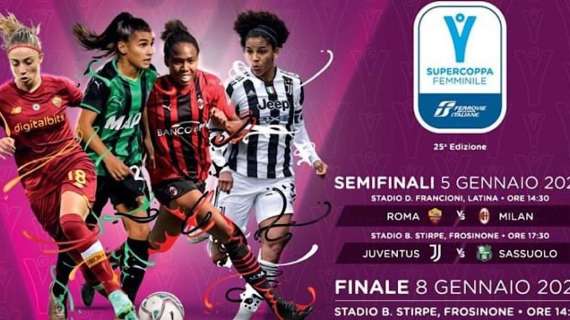 Supercoppa Femminile con Juve, Sassuolo, Roma e Milan: ingresso gratuito
