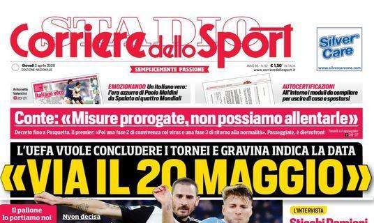 La prima pagina del Corriere dello Sport: "Via il 20 maggio"