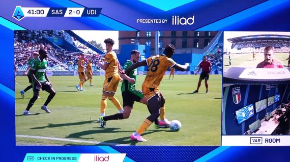 Calvarese: "Perenzoni poco fortunato in Sassuolo-Udinese. Manca un rigore ai neroverdi"