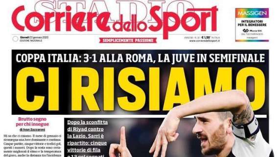 Corriere dello Sport in prima pagina sulla Juve: "Ci risiamo"
