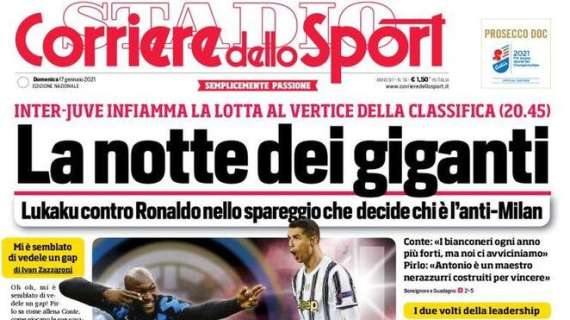 L'apertura del Corriere dello Sport: "La notte dei giganti"