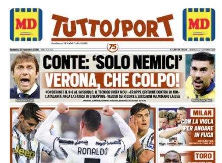 L'apertura di Tuttosport: "No CR7, no Juve. Conte: 'Solo nemici'"