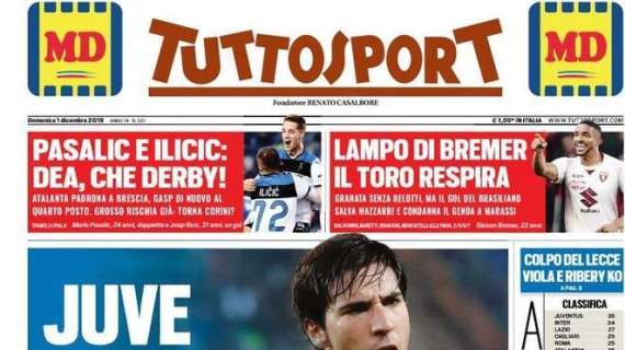 La prima pagina di Tuttosport: "Juve o Inter? Sceglie Tonali"