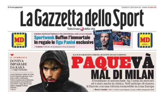 La Gazzetta dello Sport in prima pagina: "Eriksen, Inter eccomi"