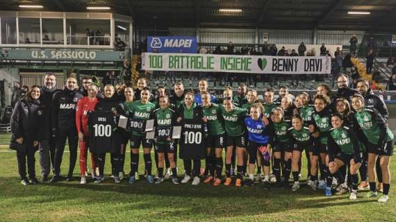 Benedetta Orsi e Davina Philtjens 'centenarie' col Sassuolo. L'omaggio di club e tifosi