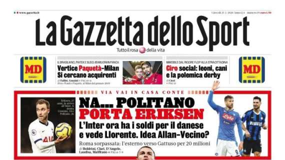 La Gazzetta dello Sport in prima pagina: "CR Tutto"