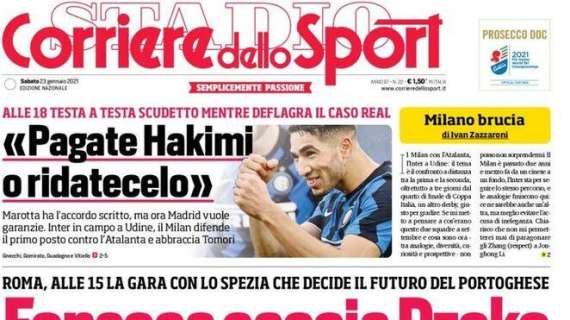 L'apertura del Corriere dello Sport sul caos Roma: "Fonseca caccia Dzeko"