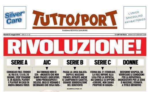 Prima pagina Tuttosport oggi sulla Serie A: "Rivoluzione!"